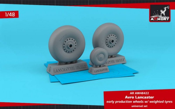 AR AW48422   Avro Lancaster wheels early type w/ weighted tyres (1/48) (thumb81051)